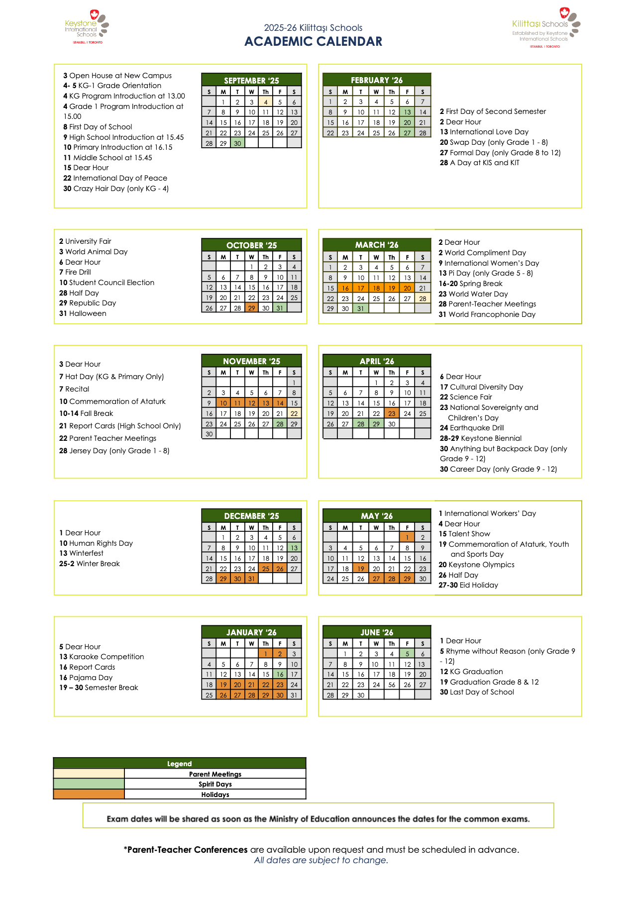 2025-2026 Academic Calendar